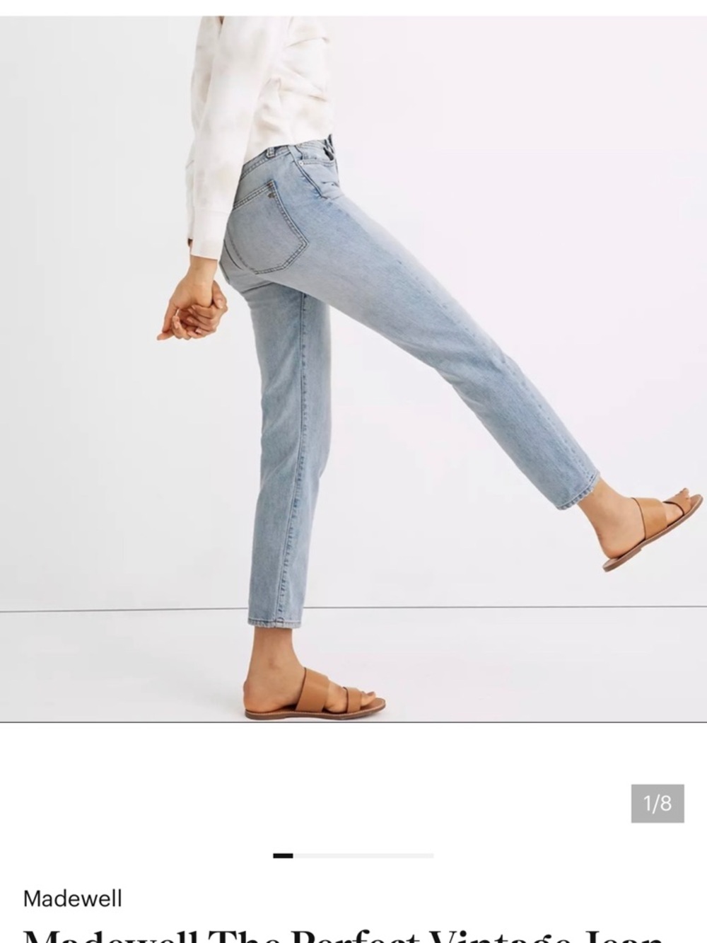 Madewell sz 28 THE PERFECT VINTAGE JEAN high rise Light Wash Blue Denim Pants - Picture 16 of 16